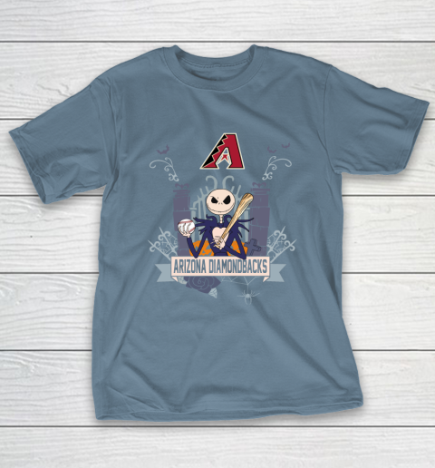 MLB Arizona Diamondbacks Baseball Jack Skellington Halloween T-Shirt 6
