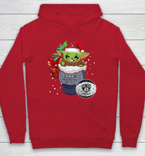 Brooklyn Nets Christmas Baby Yoda Star Wars Funny Happy NBA Hoodie 10