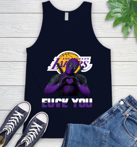 NBA Los Angeles Lakers Deadpool Love You Fuck You Basketball Tank Top 2
