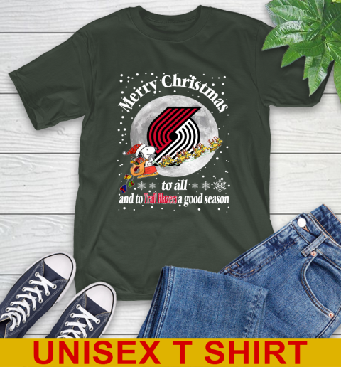 Portland Trail Blazers Merry Christmas To All And To Trail Blazers A Good Season NBA Basketball Sports T-Shirt 6