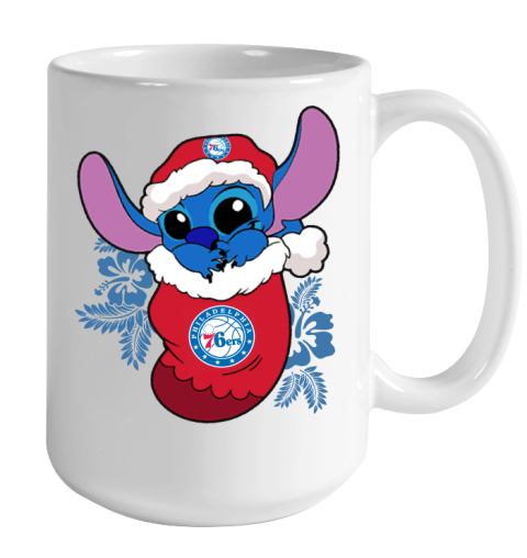 Philadelphia 76ers Christmas Stitch In The Sock Funny Disney NBA Color Changing Mug 15oz 2