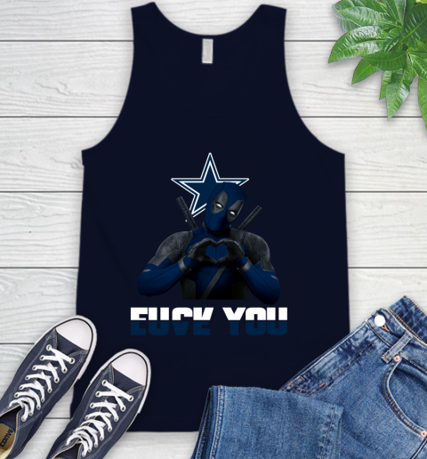 NHL Dallas Cowboys Deadpool Love You Fuck You Football Sports Tank Top 2
