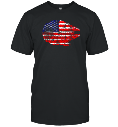 Star Wars The Millennium Falcon American Flag T-Shirt