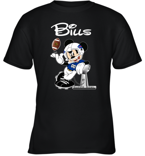 Mickey Bills Taking The Super Bowl Trophy Football Youth T-Shirt