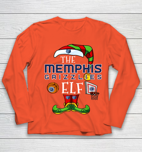 Memphis Grizzlies Christmas ELF Funny NBA Youth Long Sleeve 3