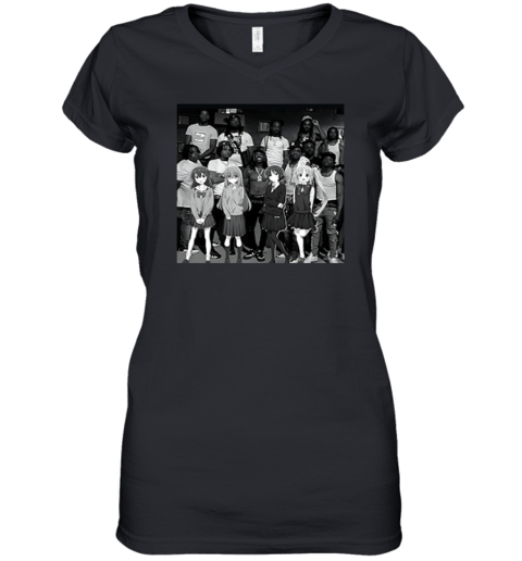 Kessoku Band x O'Block Parody Anime Women's V-Neck T-Shirt