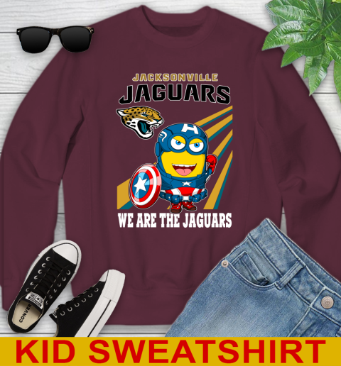 NFL Football Jacksonville Jaguars Captain America Marvel Avengers Minion Shirt Youth Sweatshirt 4