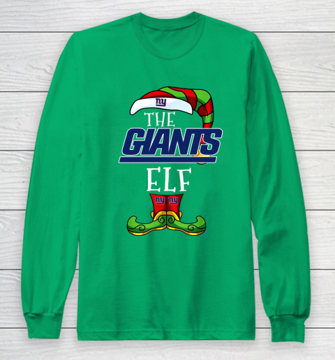 New York Giants Christmas ELF Funny NFL Long Sleeve T-Shirt 4