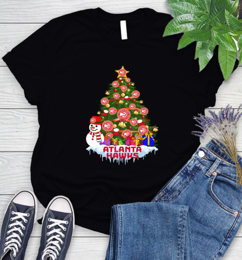 Atlanta Hawks Merry Christmas NBA Basketball Sports Women's T-Shirt 3 Atlanta Hawks Merry Christmas NBA Basketball Sports Women's T-Shirt - Image 3