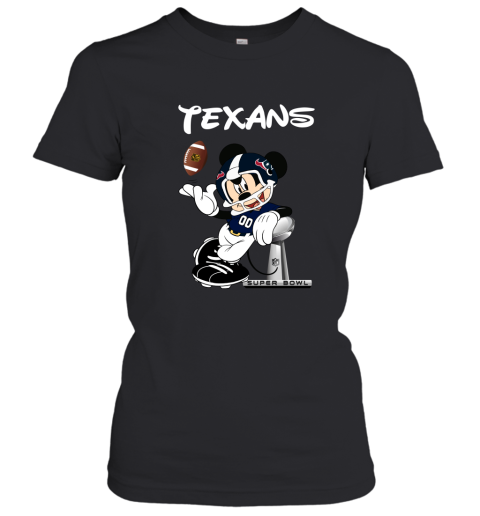 Mickey Texans Taking The Super Bowl Trophy Football Women's T-Shirt