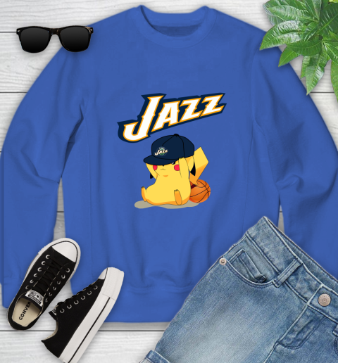 NBA Pikachu Basketball Sports Utah Jazz Youth Sweatshirt 8