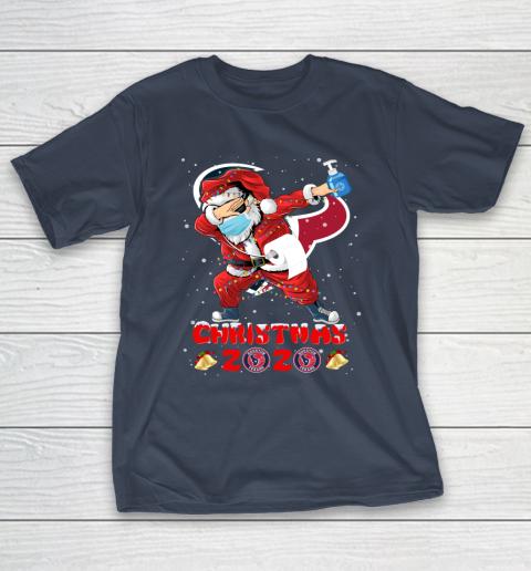 Houston Texans Funny Santa Claus Dabbing Christmas 2020 NFL T-Shirt 3