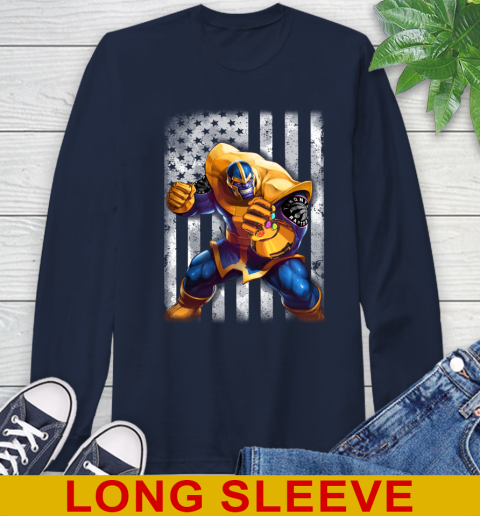 NBA Basketball Toronto Raptors Thanos Marvel American Flag Shirt Long Sleeve T-Shirt 3