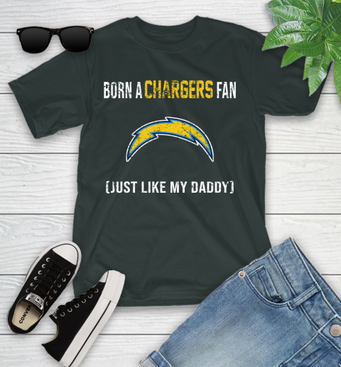 NFL Los Angeles Chargers Football Loyal Fan Just Like My Daddy Shirt Youth T-Shirt 5