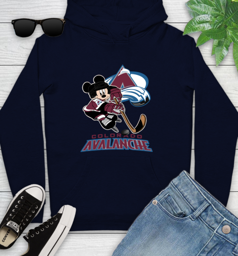 NHL Colorado Avalanche Mickey Mouse Disney Hockey T Shirt Youth Hoodie 4