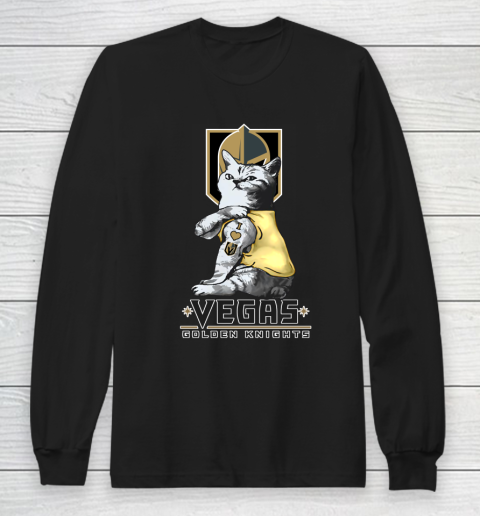 NHL My Cat Loves Vegas Golden Knights Hockey Long Sleeve T-Shirt