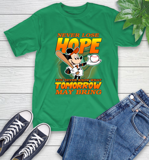 Baltimore Orioles MLB Baseball Mickey Disney Never Lose Hope T-Shirt 7