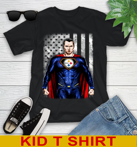 NFL Football Pittsburgh Steelers Superman DC Shirt Youth T-Shirt