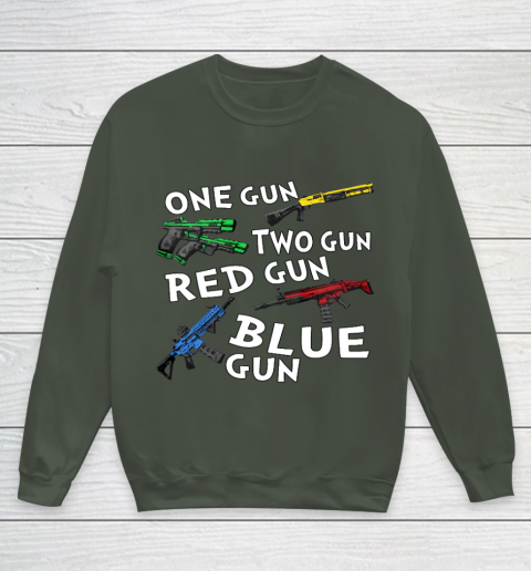 One Gun Two Gun Red Gun Blue Gun Youth Sweatshirt 8