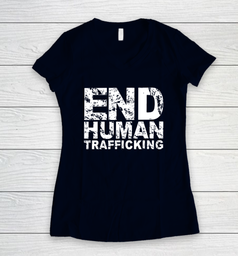 End Human Trafficking Shirt Women's V-Neck T-Shirt 2