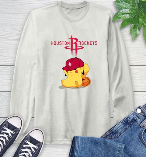 NBA Pikachu Basketball Sports Houston Rockets Long Sleeve T-Shirt 12