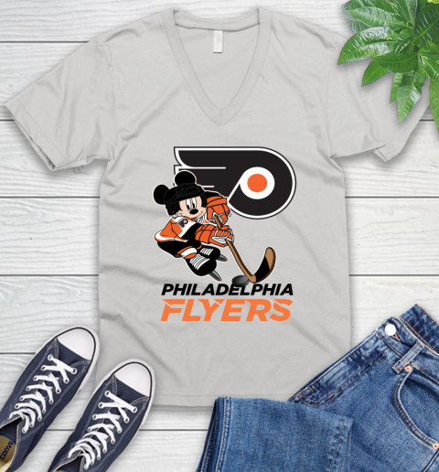 NHL Philadelphia Flyers Mickey Mouse Disney Hockey T Shirt V-Neck T-Shirt