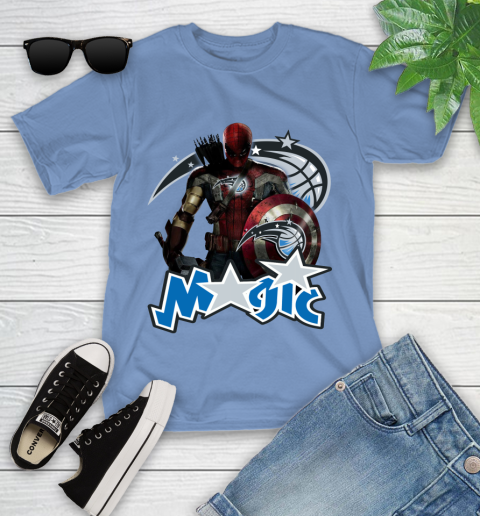 Philadelphia 76ers NBA Basketball Captain America Thor Spider Man Hawkeye Avengers Youth T-Shirt 11