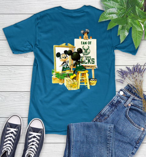 NBA Basketball Milwaukee Bucks Mickey Drawing Shirt 89
