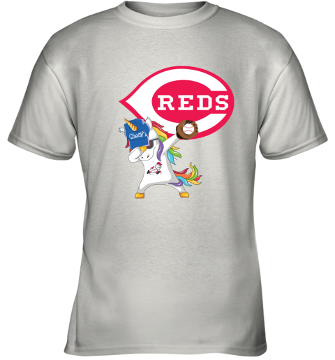 Hip Hop Dabbing Unicorn Flippin Love Cincinnati Reds Youth T-Shirt