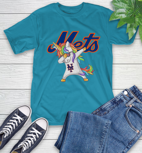 New York Mets MLB Baseball Funny Unicorn Dabbing Sports T-Shirt 8