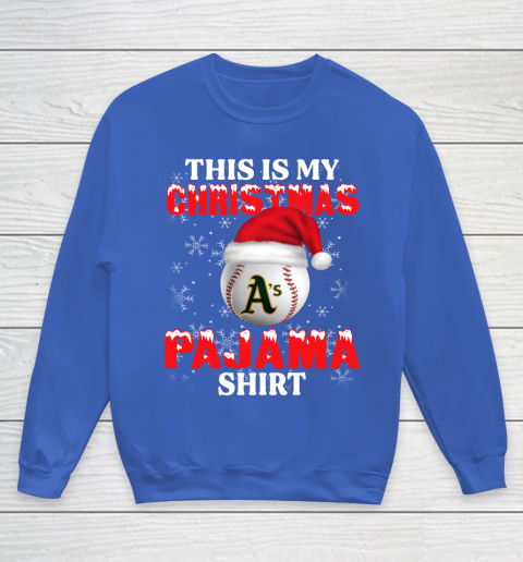 Oakland Athletics This Is My Christmas Pajama Shirt MLB Youth Sweatshirt 6
