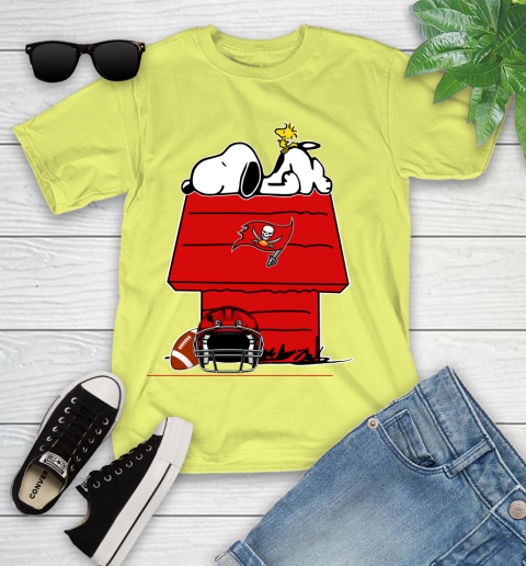 Tampa Bay Buccaneers NFL Football Snoopy Woodstock The Peanuts Movie Youth T-Shirt 8