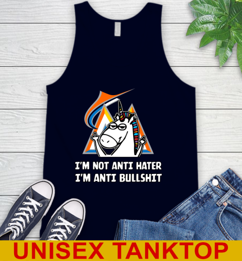 Miami Marlins MLB Baseball Unicorn I'm Not Anti Hater I'm Anti Bullshit Tank Top 3
