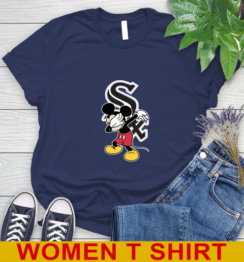 Chicago White Sox MLB Baseball Dabbing Mickey Disney Sports Women's T-Shirt 12