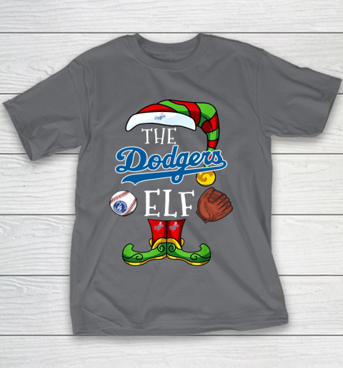 Los Angeles Dodgers Christmas ELF Funny MLB Youth T-Shirt 5