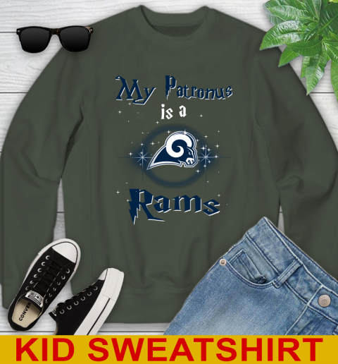 NFL Football Harry Potter My Patronus Is A Los Angeles Rams Youth Sweatshirt 8