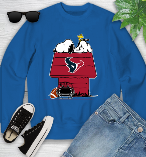 Houston Texans NFL Football Snoopy Woodstock The Peanuts Movie Youth Sweatshirt 8