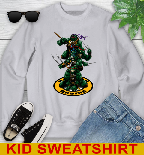 NHL Hockey Boston Bruins Teenage Mutant Ninja Turtles Shirt Youth Sweatshirt 4