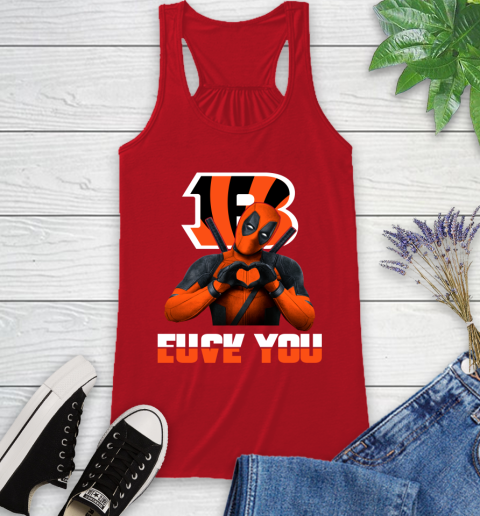 NHL Cincinnati Bengals Deadpool Love You Fuck You Football Sports Racerback Tank 5