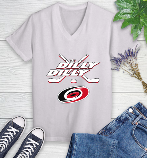 NHL Carolina Hurricanes Dilly Dilly Hockey Sports Women's V-Neck T-Shirt