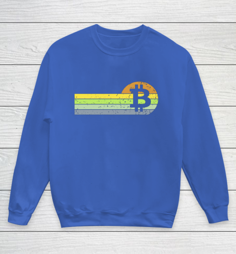 Bitcoin BTC Vintage Sunset Crypto Cryptocurrency Blockchain Youth Sweatshirt 6