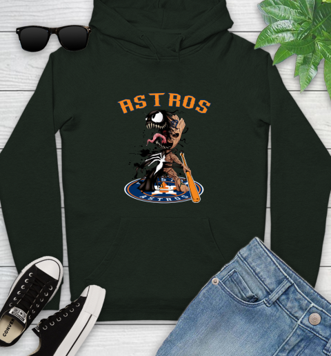 MLB Houston Astros Baseball Venom Groot Guardians Of The Galaxy Youth Hoodie 13
