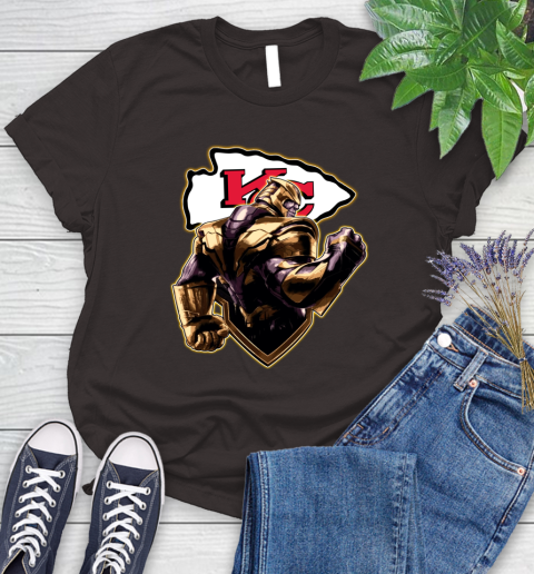 NFL Thanos Avengers Endgame Football Sports Kansas City Chiefs Women's T-Shirt 8