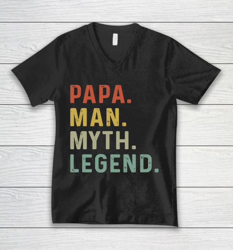 Father's Day Funny Gift Ideas Apparel  Mens Papa Man Myth Legend Daddy Father Gift T Shirt V-Neck T-Shirt