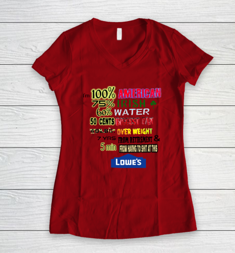 I'm 100 American 70 Irish Women's V-Neck T-Shirt 6