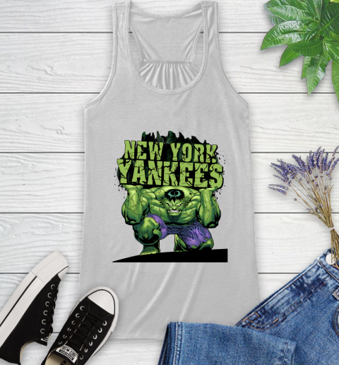 New York Yankees MLB Baseball Incredible Hulk Marvel Avengers Sports Racerback Tank