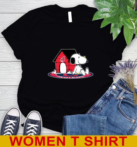 MLB Baseball Cleveland Indians Snoopy The Peanuts Movie Shirt Women's T-Shirt 2