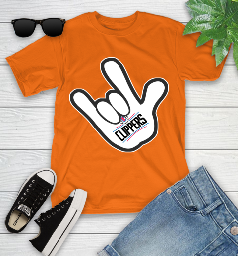 LA Clippers NBA Basketball Mickey Rock Hand Disney Youth T-Shirt 7