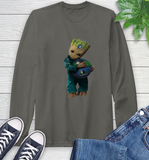 NBA Groot Guardians Of The Galaxy Basketball Sports Minnesota Timberwolves Long Sleeve T-Shirt 8