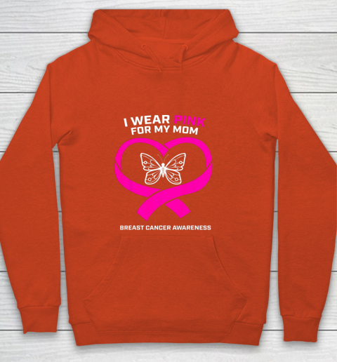 Men Women Kids Wear Pink For My Mom Breast Cancer Awareness Youth Hoodie 3